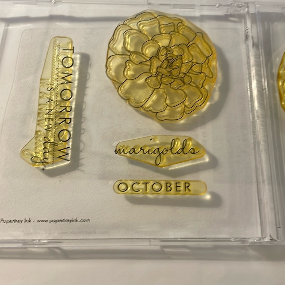 October marigolds stamp set by Papertrey ink .